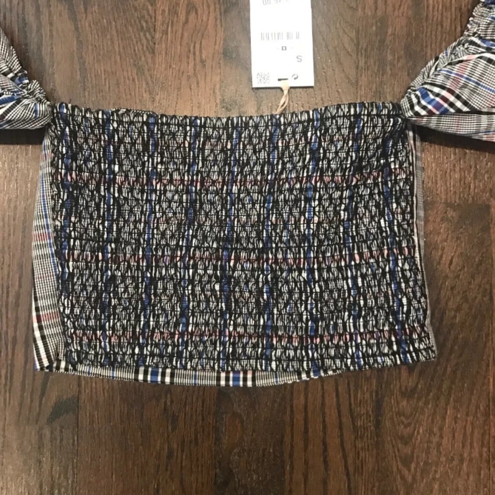 NWT NEW ZARA OFF SHOULDER FLOUNCE CROP TOP SZ S - Picture 5 of 6